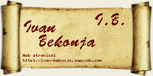 Ivan Bekonja vizit kartica